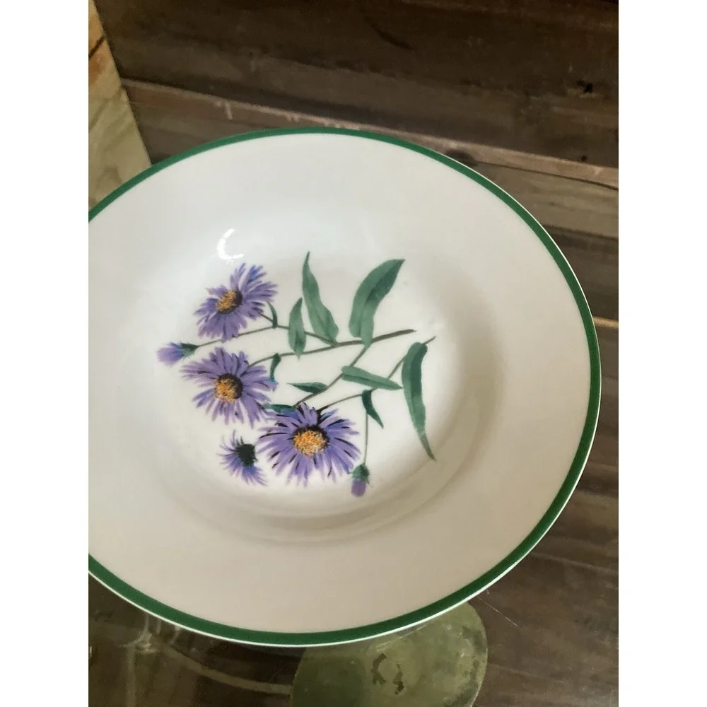 National Wildlife Federation Cereal Salad Bowl White Colorful Flowers Set Of 4
